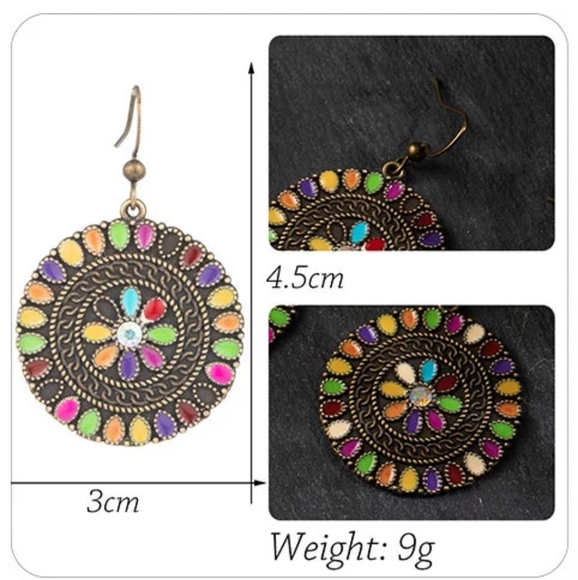 Last 3 Pair Set Tribal Bohemian Dangle Earrings - Picture 9 of 9